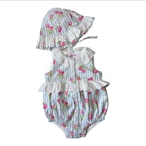 Tommy Bahama Baby Romper with Strawberry Print